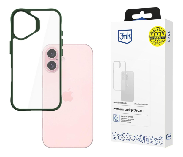 3MK Satin Armor Case+ do iPhone 16 Green 5903108592710 - 1277724 - zdjęcie